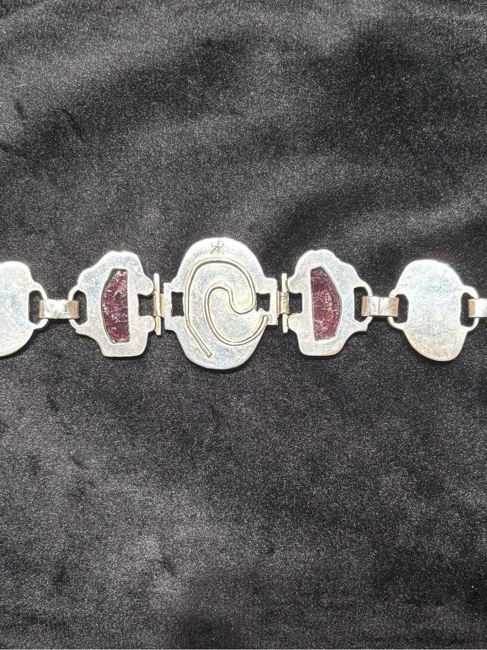 Watermelon Tourmaline, Jasper, Silver Bracelet - Picture 3 of 5